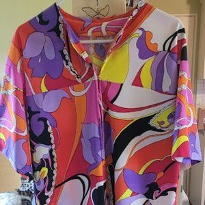 Vintage robe/dress/casual wear, multi-color, size L